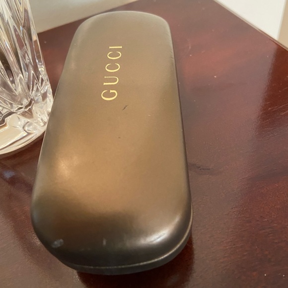 GUCCI~Bronze Metallic Leather Hard Shell Glasses Case - Picture 7 of 12